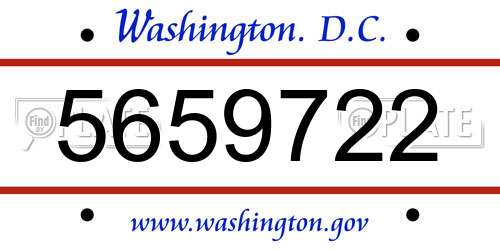 5659722 District Of Columbia License Plate
