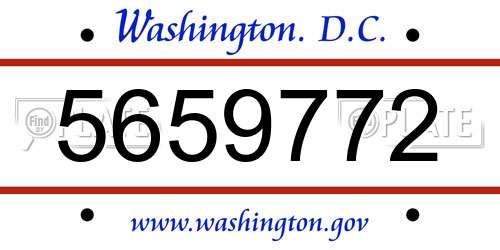 5659772 District Of Columbia License Plate