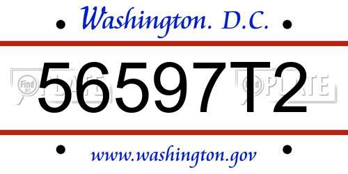 56597T2 District Of Columbia License Plate
