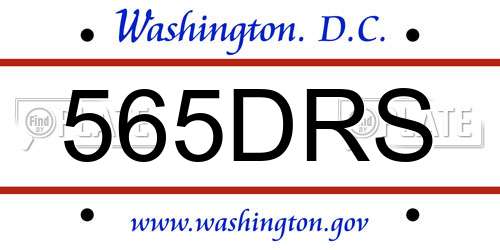 565DRS District Of Columbia License Plate