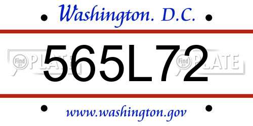 565L72 District Of Columbia License Plate