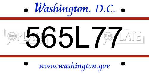 565L77 District Of Columbia License Plate