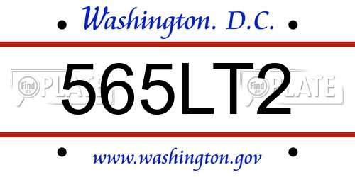565LT2 District Of Columbia License Plate