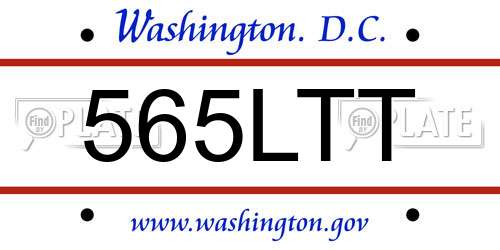 565LTT District Of Columbia License Plate