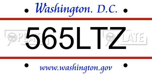 565LTZ District Of Columbia License Plate