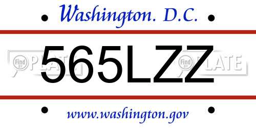 565LZZ District Of Columbia License Plate