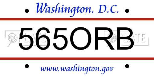 565ORB District Of Columbia License Plate