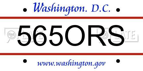 565ORS District Of Columbia License Plate