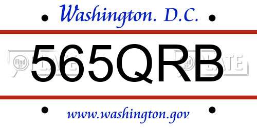 565QRB District Of Columbia License Plate