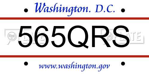 565QRS District Of Columbia License Plate