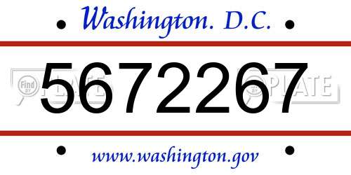 5672267 District Of Columbia License Plate
