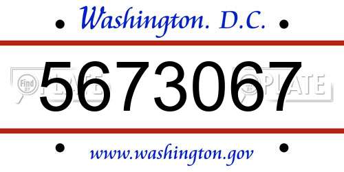 5673067 District Of Columbia License Plate