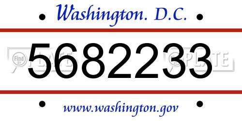 5682233 District Of Columbia License Plate