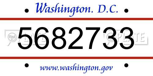 5682733 District Of Columbia License Plate