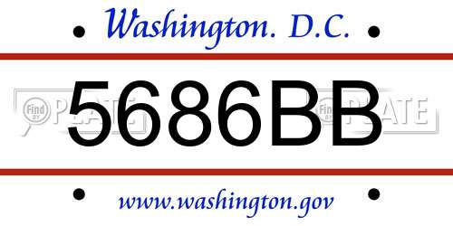 5686BB District Of Columbia License Plate