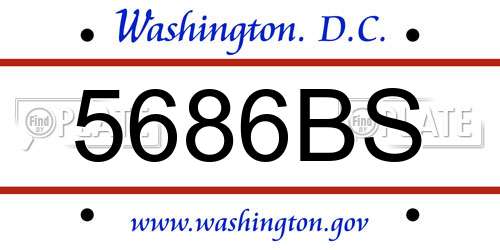 5686BS District Of Columbia License Plate