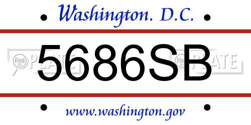 5686SB District Of Columbia License Plate