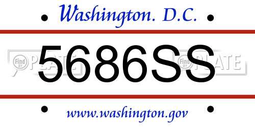 5686SS District Of Columbia License Plate
