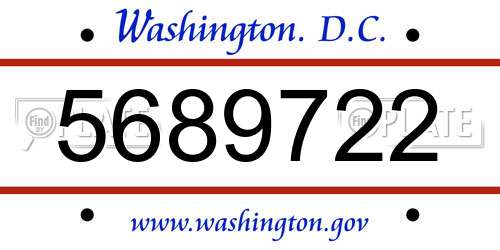 5689722 District Of Columbia License Plate