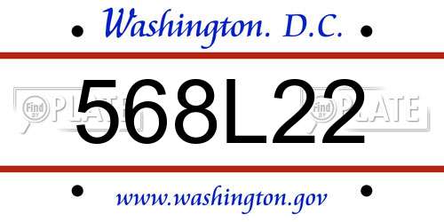 568L22 District Of Columbia License Plate