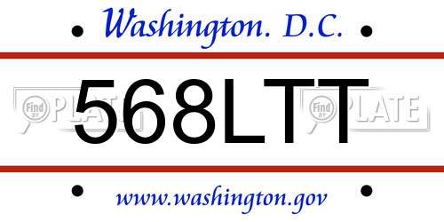 568LTT District Of Columbia License Plate