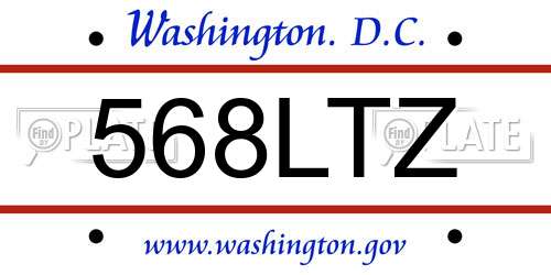568LTZ District Of Columbia License Plate