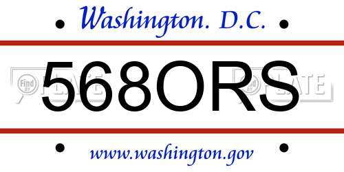 568ORS District Of Columbia License Plate