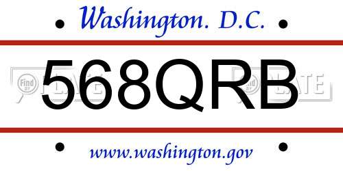 568QRB District Of Columbia License Plate