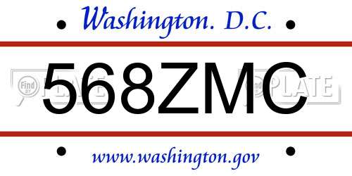 568ZMC District Of Columbia License Plate