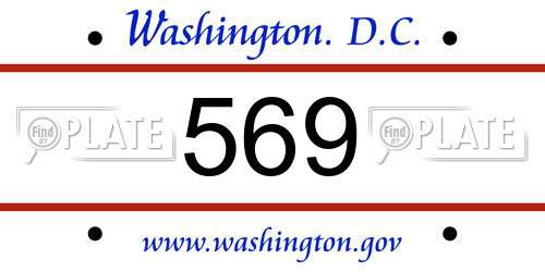 569 District Of Columbia License Plate