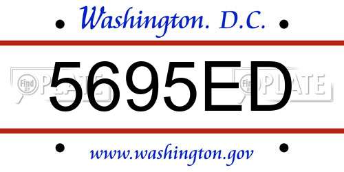 5695ED District Of Columbia License Plate