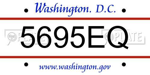 5695EQ District Of Columbia License Plate