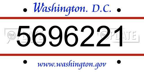 5696221 District Of Columbia License Plate