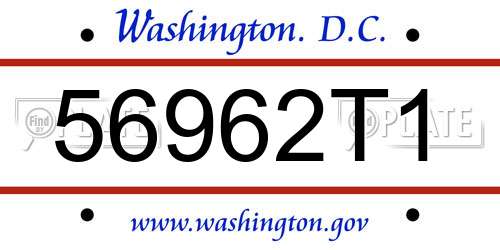 56962T1 District Of Columbia License Plate
