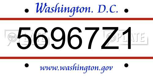 56967Z1 District Of Columbia License Plate