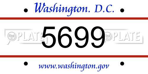 5699 District Of Columbia License Plate