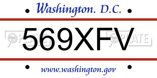 569XFV District Of Columbia License Plate
