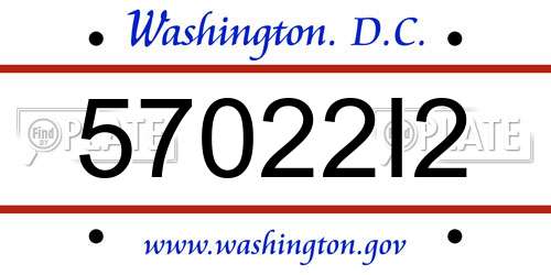 57022I2 District Of Columbia License Plate