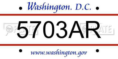 5703AR District Of Columbia License Plate