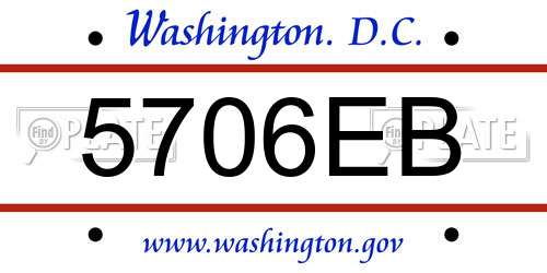 5706EB District Of Columbia License Plate