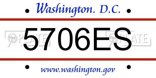 5706ES District Of Columbia License Plate