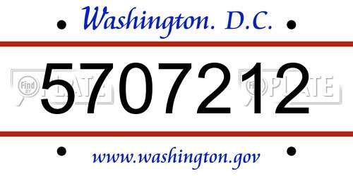 5707212 District Of Columbia License Plate