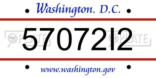 57072I2 District Of Columbia License Plate