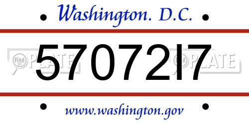 57072I7 District Of Columbia License Plate