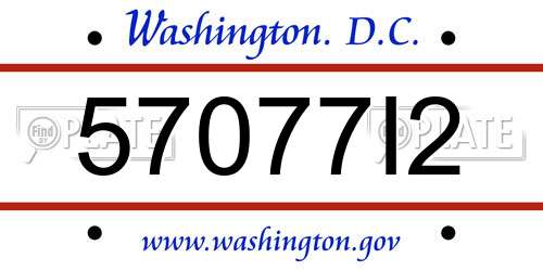 57077I2 District Of Columbia License Plate