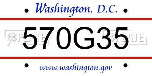 570G35 District Of Columbia License Plate