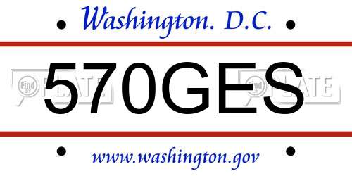 570GES District Of Columbia License Plate