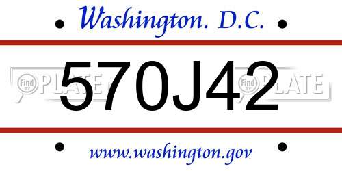 570J42 District Of Columbia License Plate