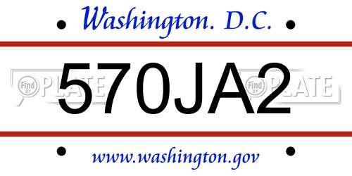 570JA2 District Of Columbia License Plate