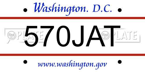 570JAT District Of Columbia License Plate